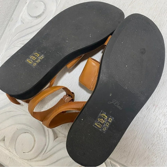 J Crew Mallorca Ankle Strap Brown Platform Heels Sandals Shoes 8 - Picture 10 of 11
